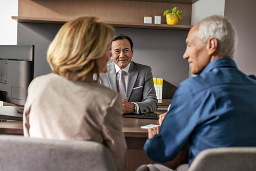 Business group at a table